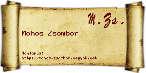 Mohos Zsombor névjegykártya